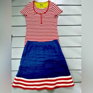 Boden red and white stripe top in size 14 ( fits like a women’s  Medium)